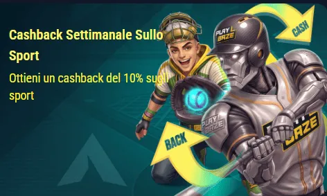 Cashback settimanale sullo sport 10 percento